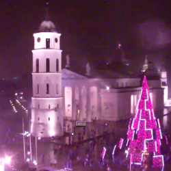 Кадр с вебкамеры на Кафедральный собор Вильнюса